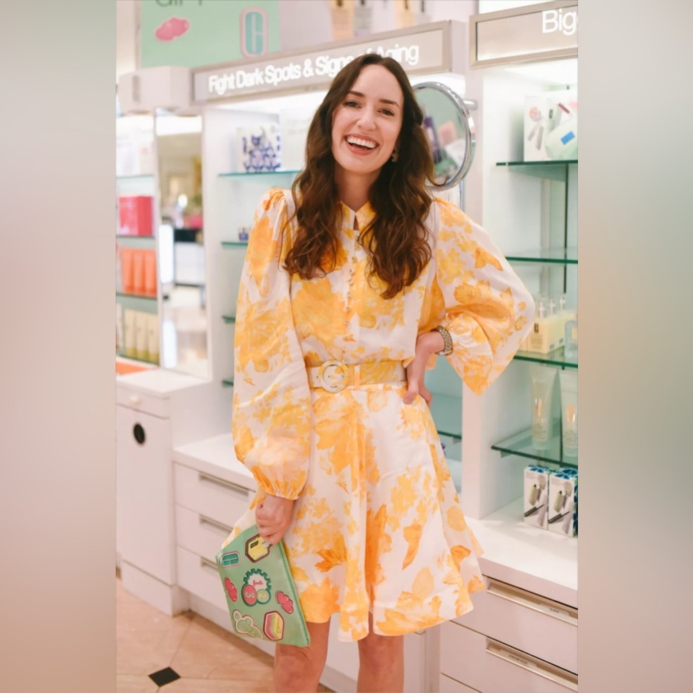 Antonio Melani Yellow Belted Skirt Set
